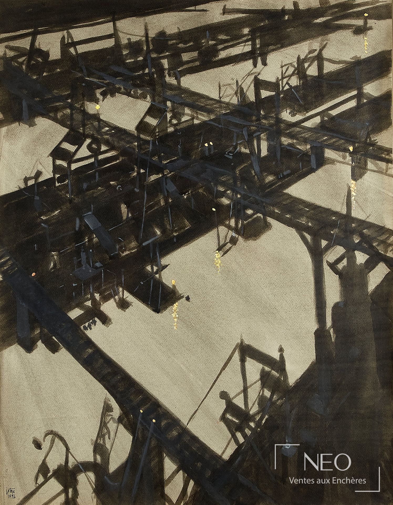 Vue de face de l'oeuvre Port I de Jean-Pierre Stora