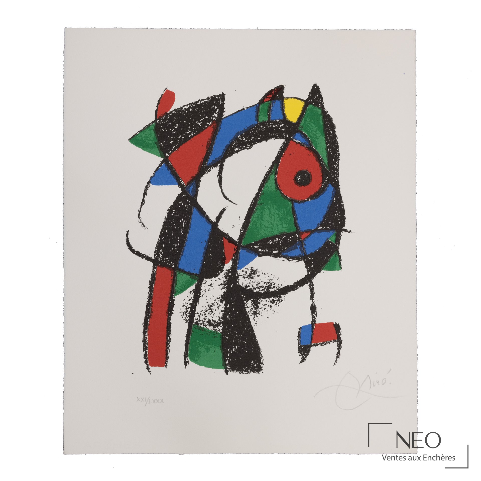 Lithographie en couleurs de Joan Miró sur vélin d'Arches