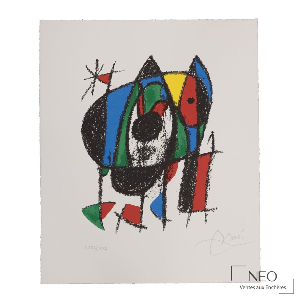 Lithographie en couleurs de Joan Miró sur vélin d'Arches