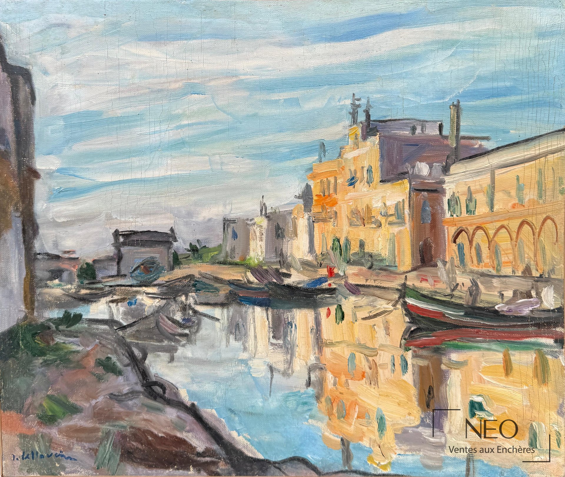 Jules Lellouche, Canal de la Goulette, huile sur toile