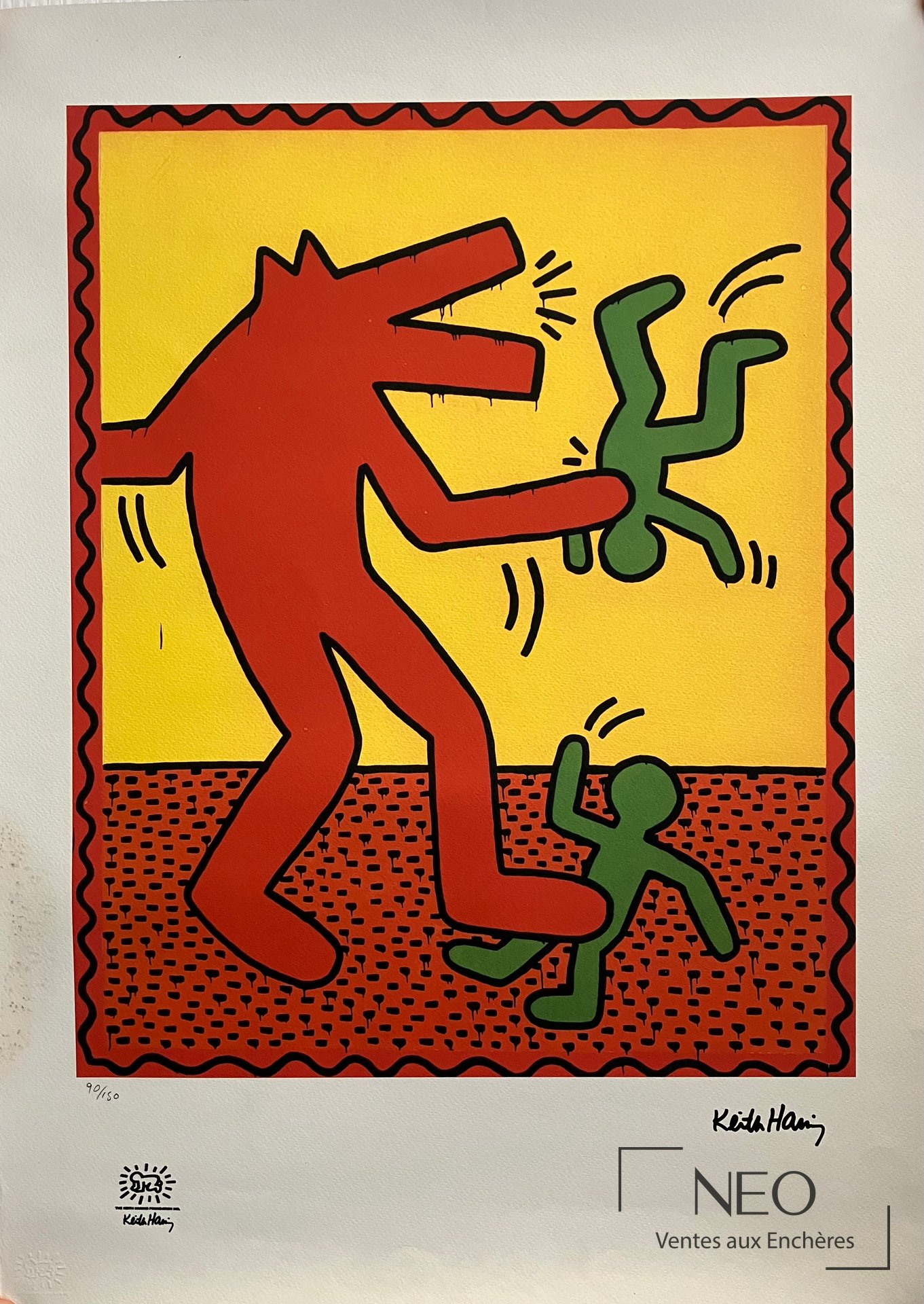 D’après Keith Haring, Le grand méchant loup, impression sur papier fort