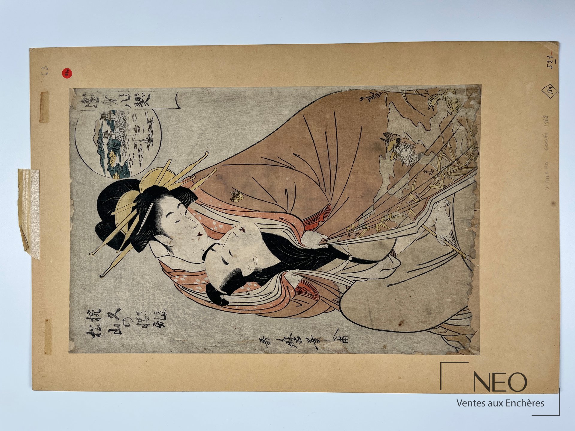Kitagawa Utumaro, Wankyu Matsuyama no seiran, estampe en couleurs sur papier