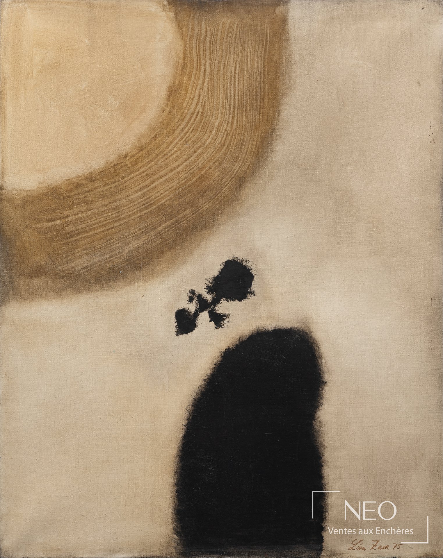 Composition abstraite de Léon Zack aux tons beige