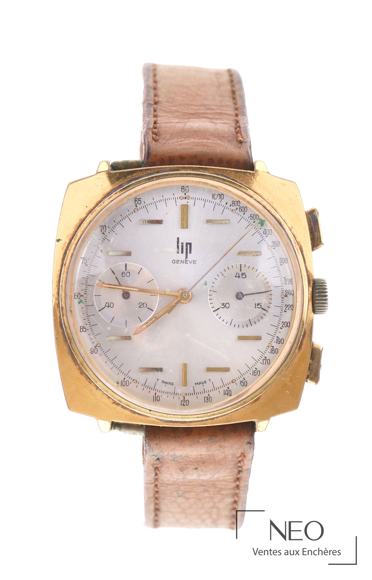 LIP Genève montre-bracelet chronographe en métal doré