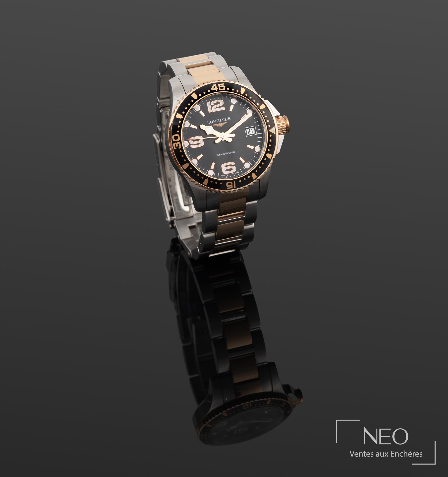 Longines Conquest Lady, montre de plongée en acier et plaqué or