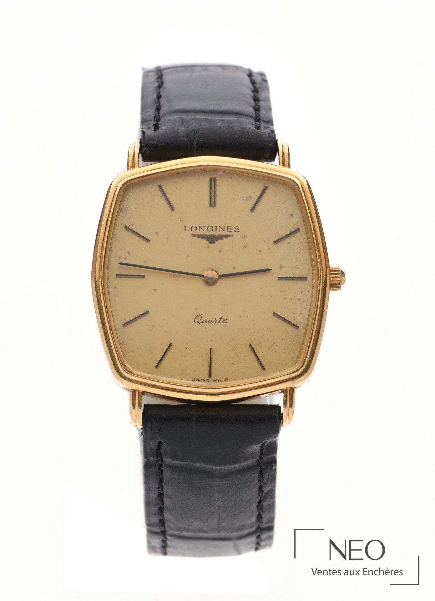 Longines montre-bracelet de ville en or jaune 18 carats, mouvement quartz