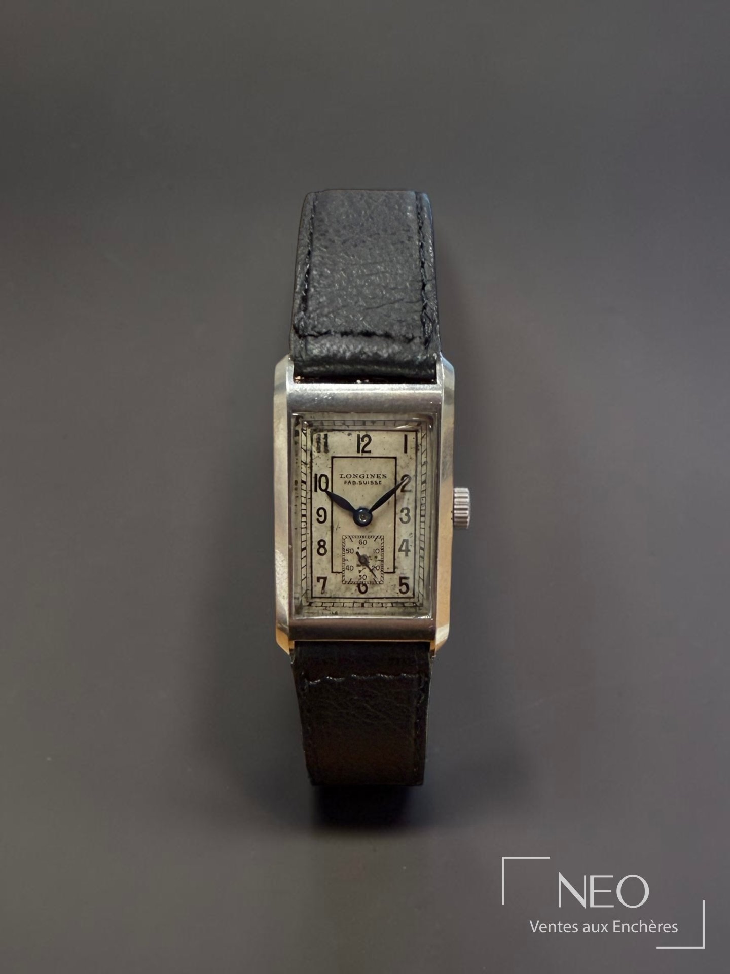 LONGINES Tank montre bracelet rectangulaire vers 1930