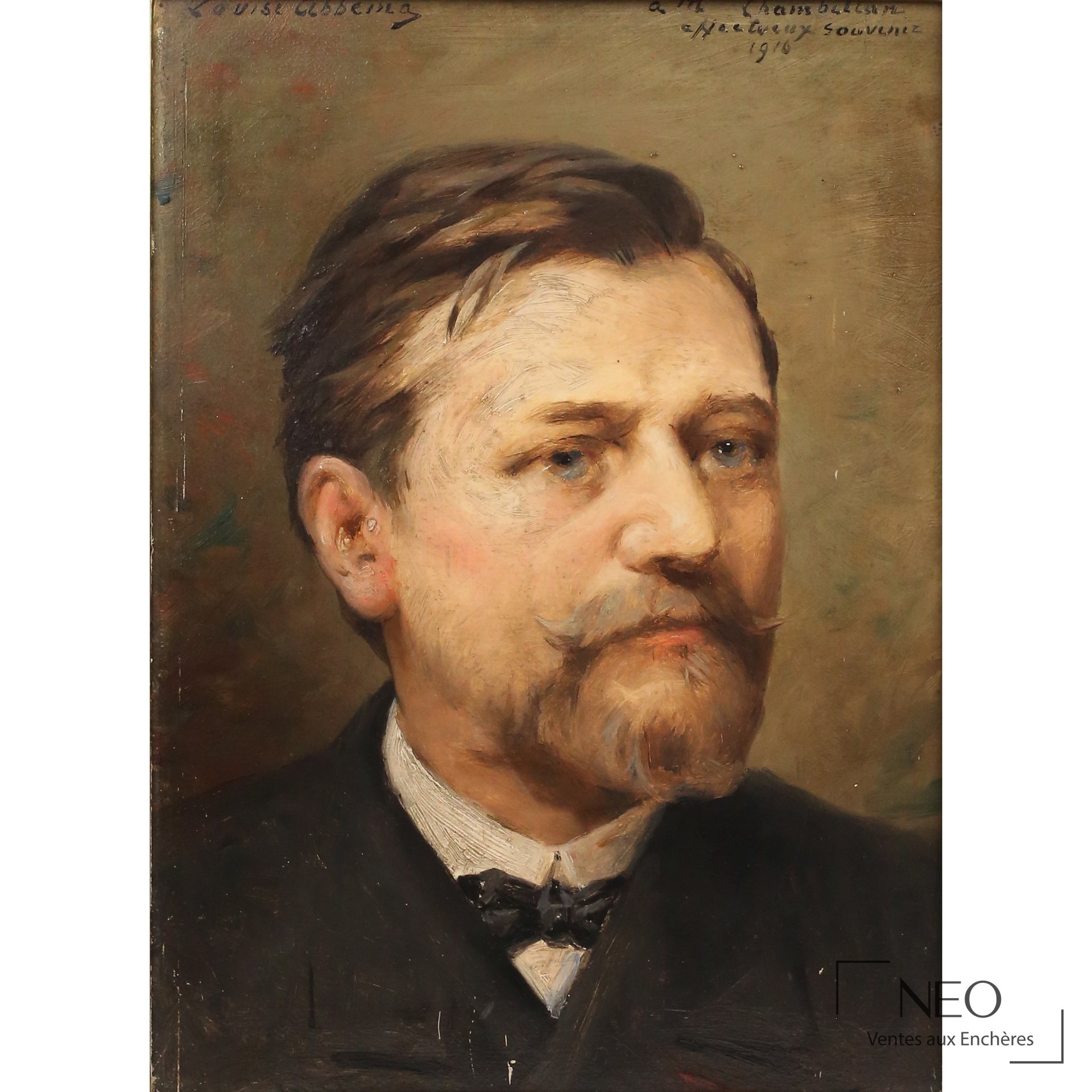 Portrait d'homme peint à l'huile sur panneau