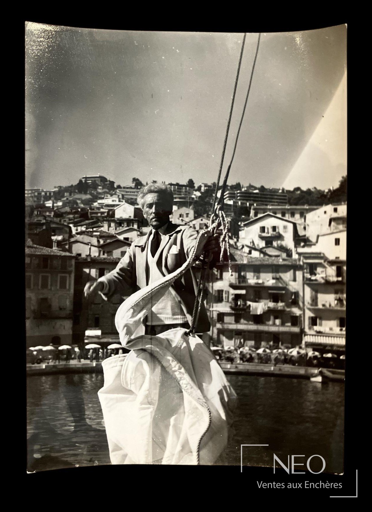 Lucien Clergue, Jean Cocteau dans le port de Villefranche, 1959