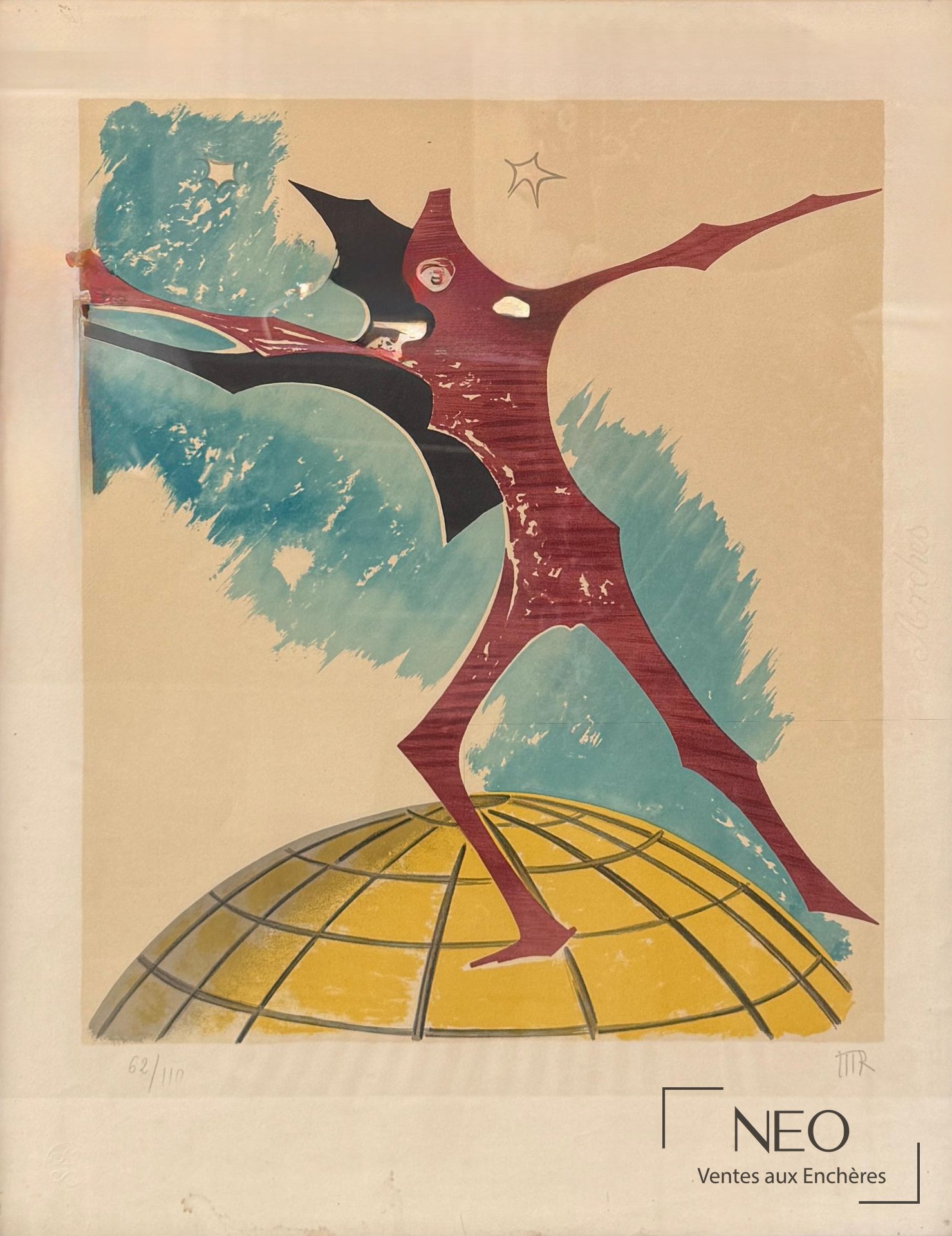 Lithographie en couleurs de Man Ray