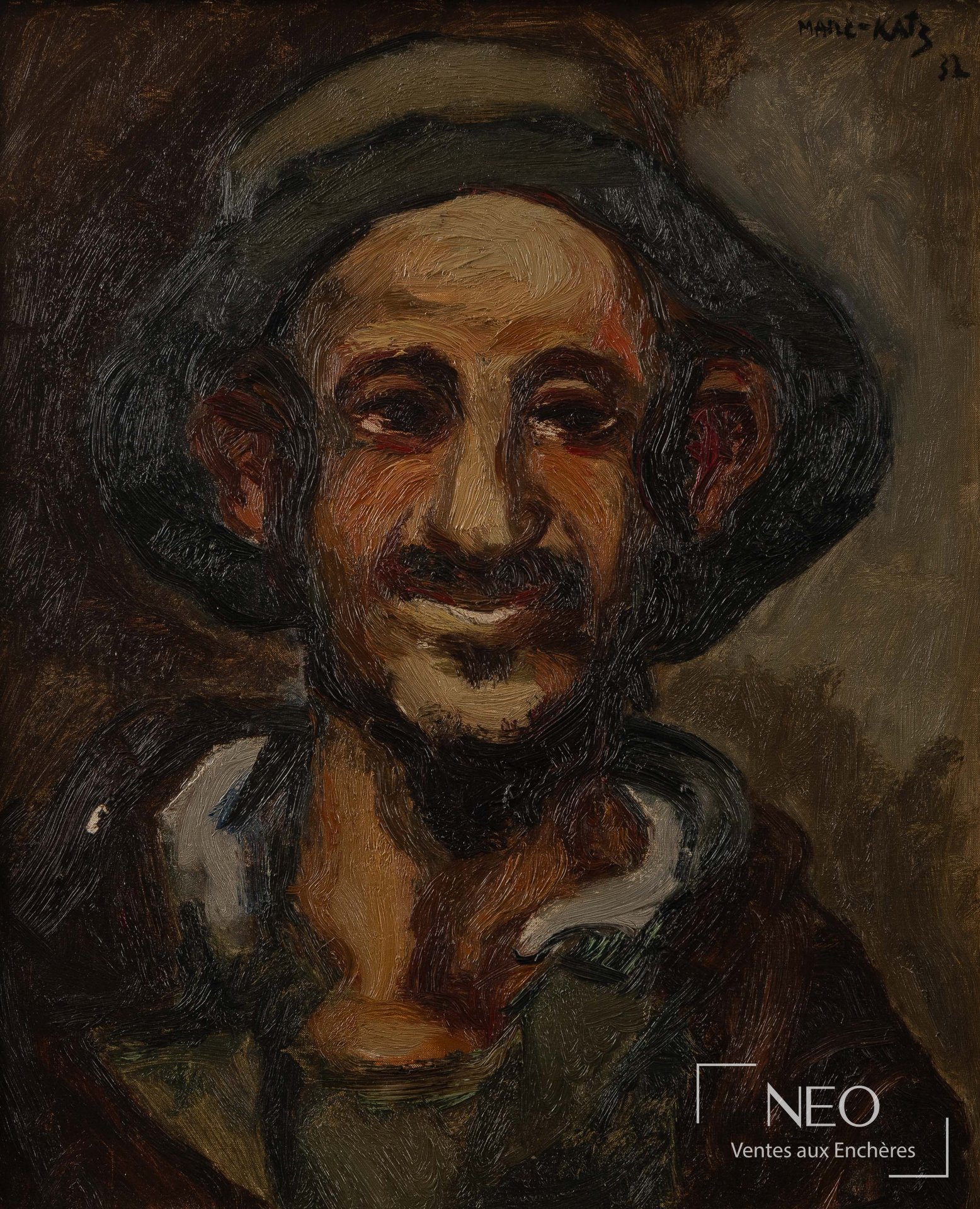 Portrait peint d'un homme au chapeau