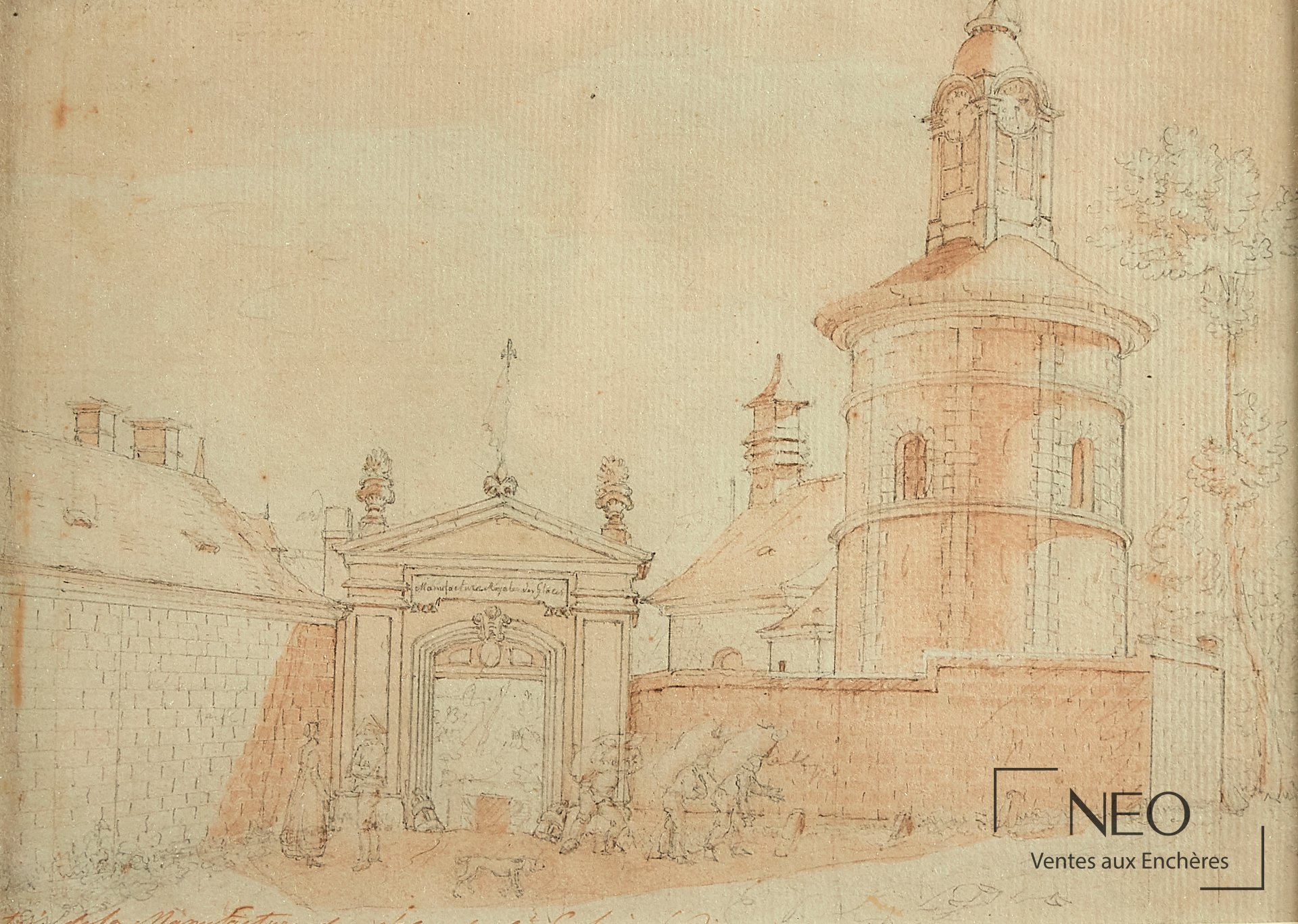 École française du XVIIIe siècle, Manufacture des glaces de Saint-Gobain, dessin