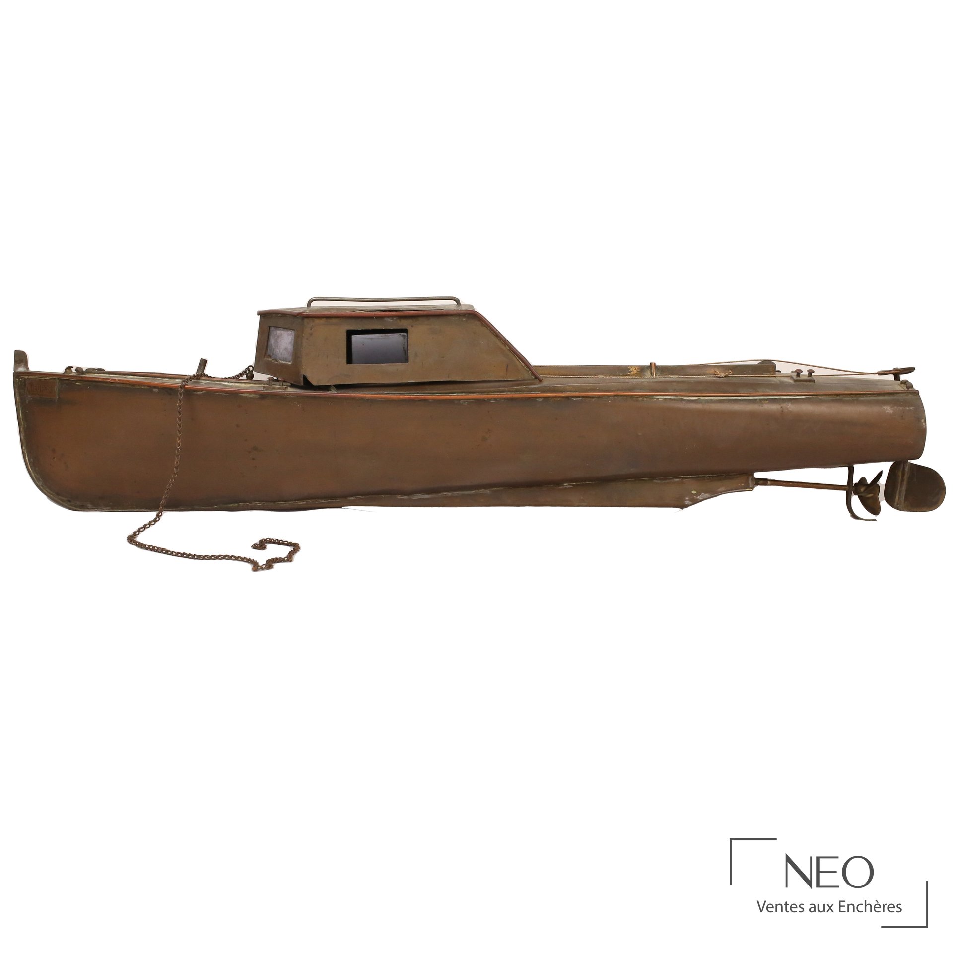Maquette de bateau Nieuport en métal
