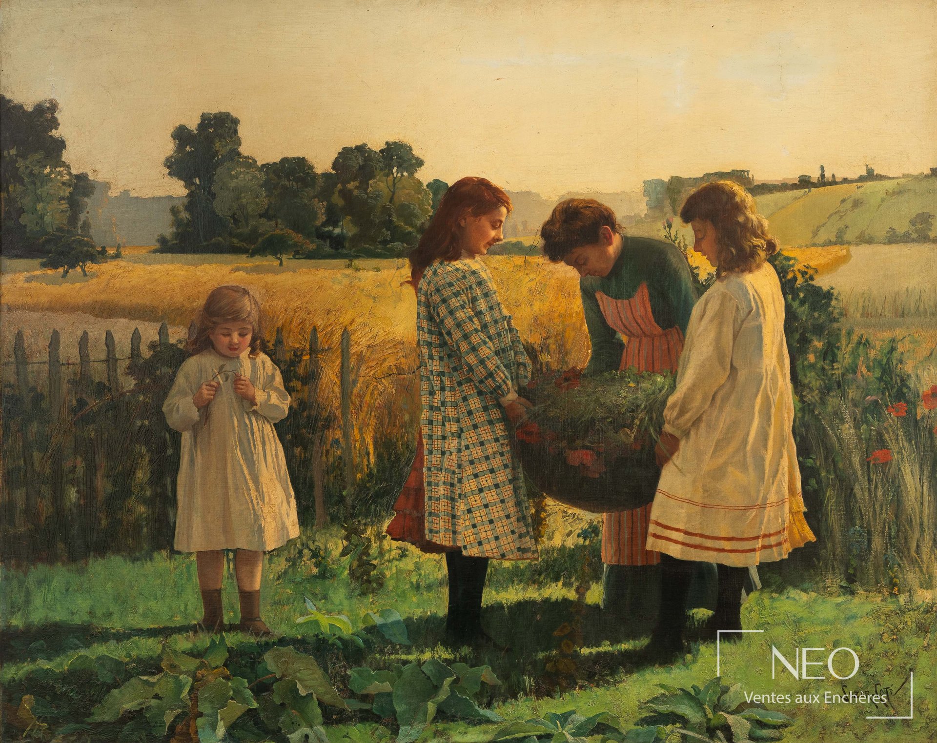 Marc-Aurèle de Foy Suzor-Coté, La cueillette des coquelicots, huile sur toile