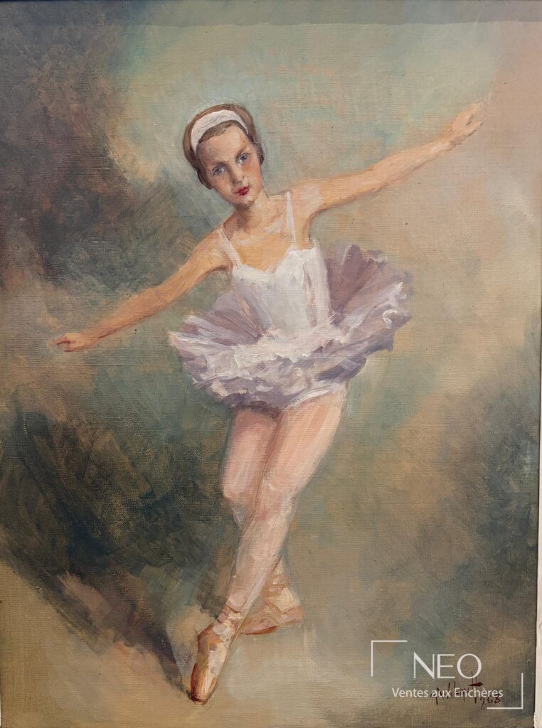 Danseuse en tutu peinte sur toile