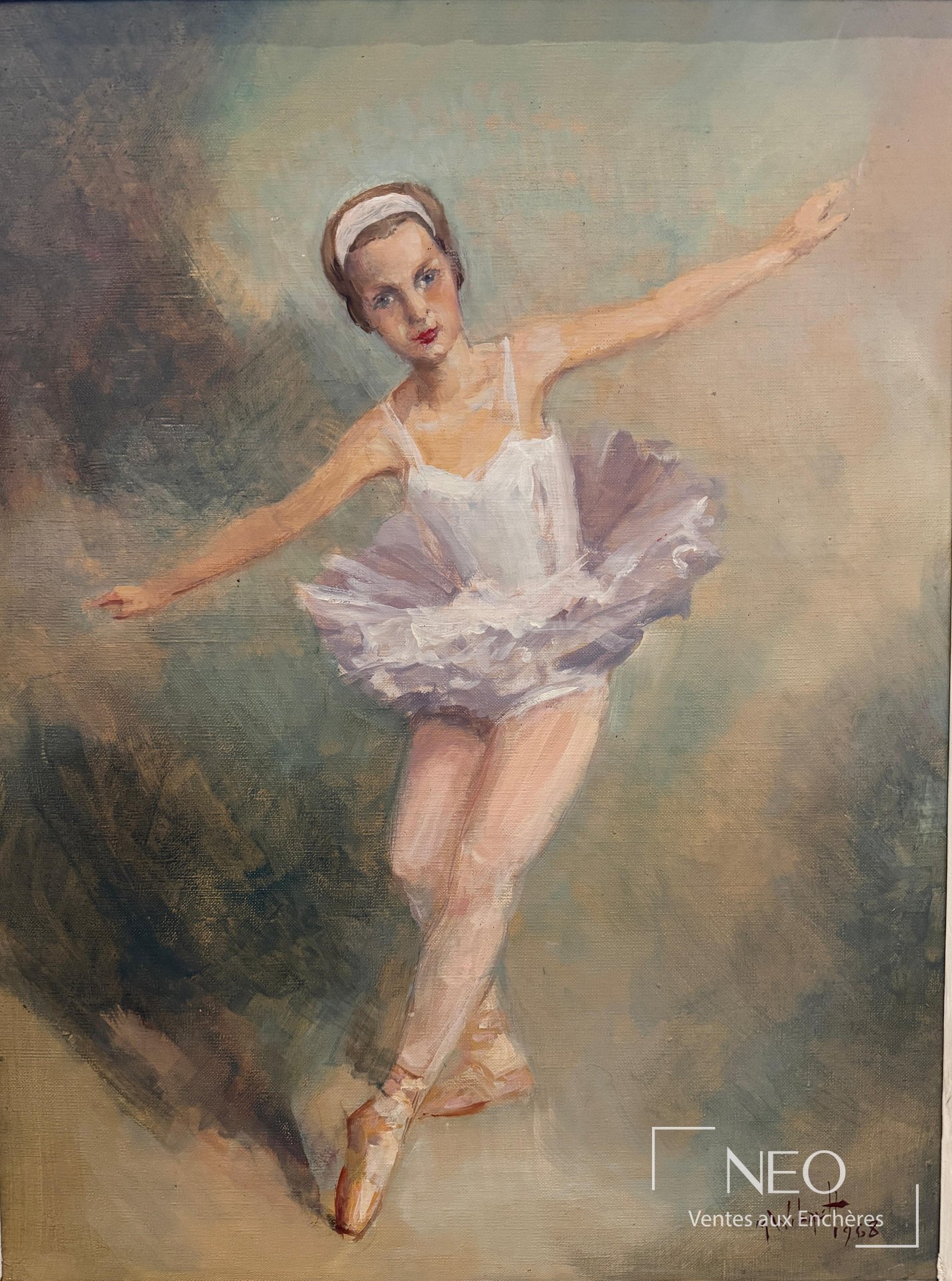 Danseuse en tutu peinte sur toile