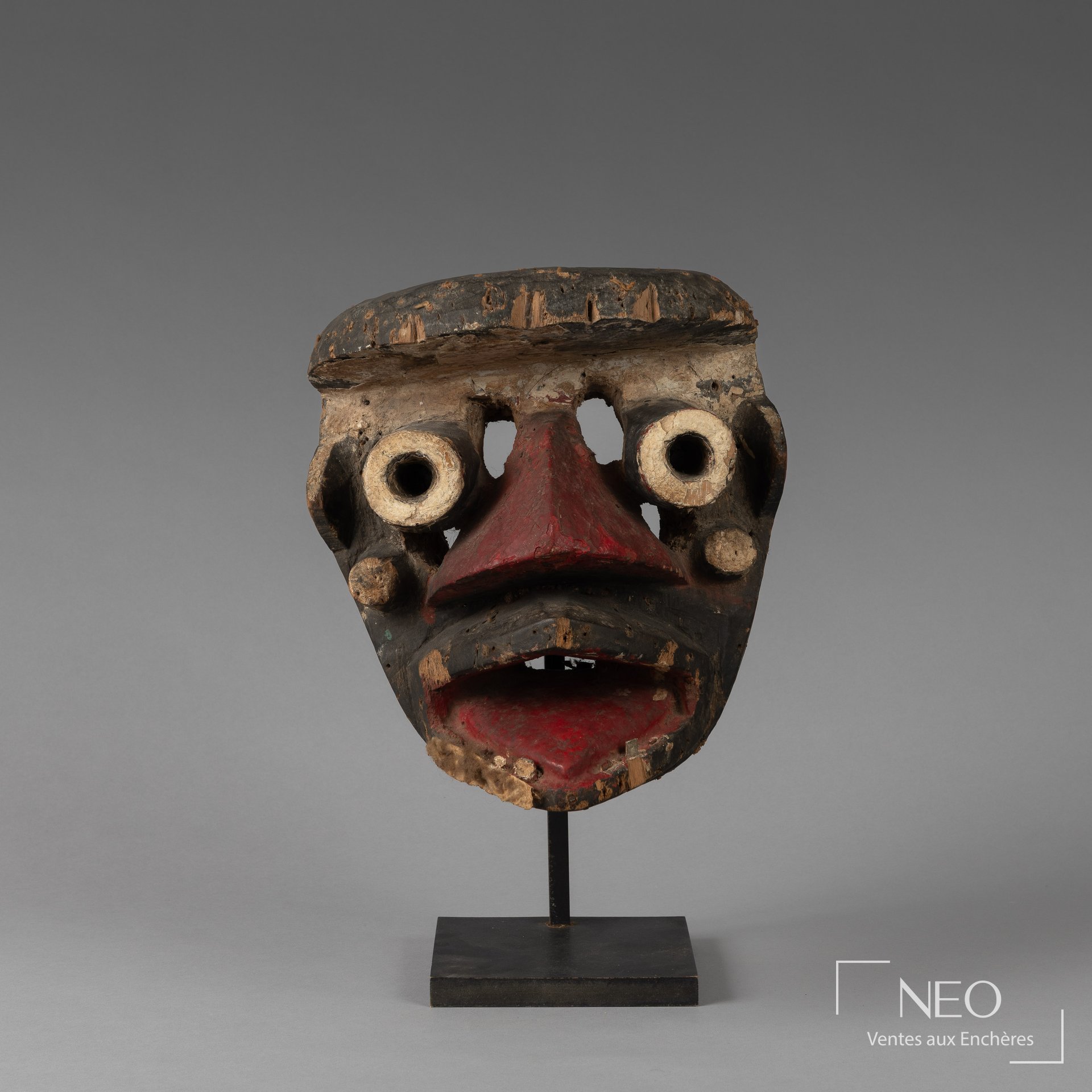 Masque Wé de Côte d&rsquo;Ivoire en bois, hauteur 28 cm