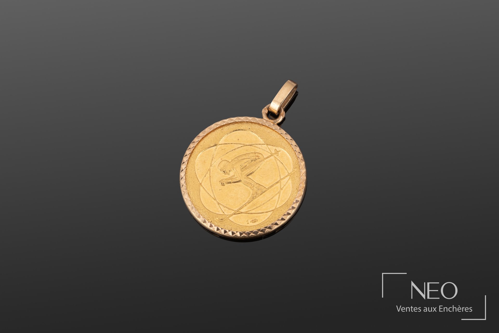 Médaille commémorative des Jeux Olympiques d’hiver de Grenoble 1968 en or 24K