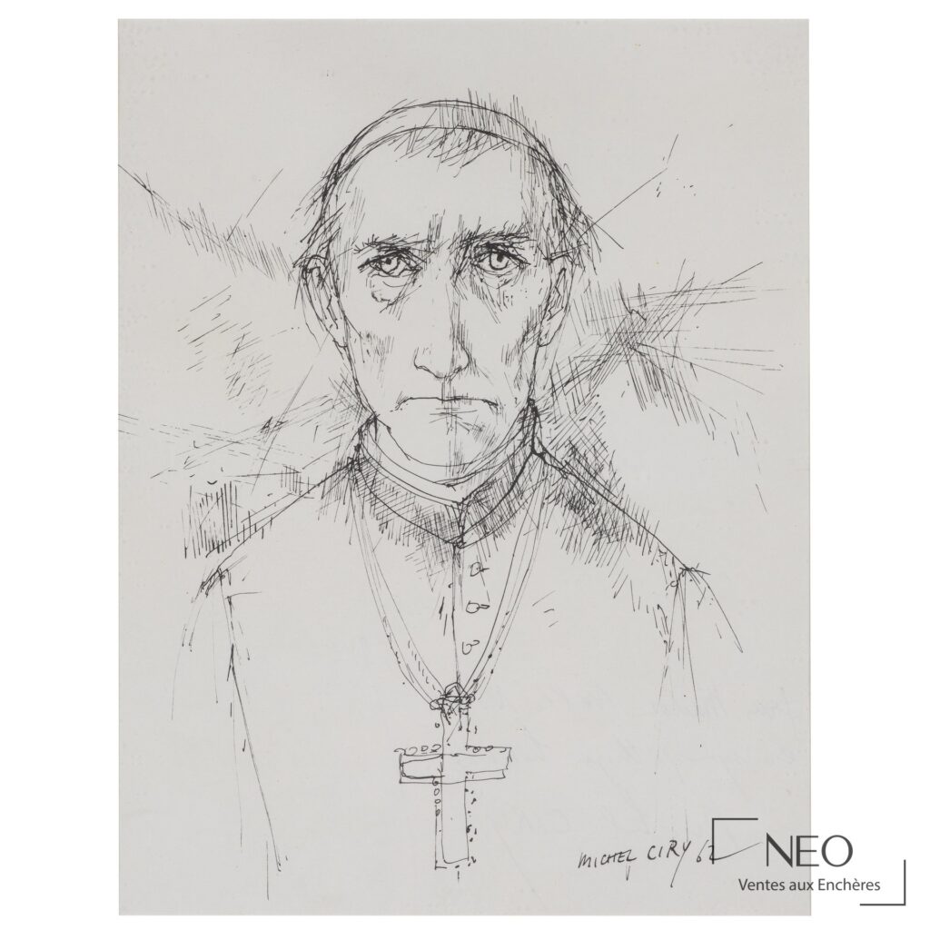 Portrait d’un ecclésiastique à l’encre