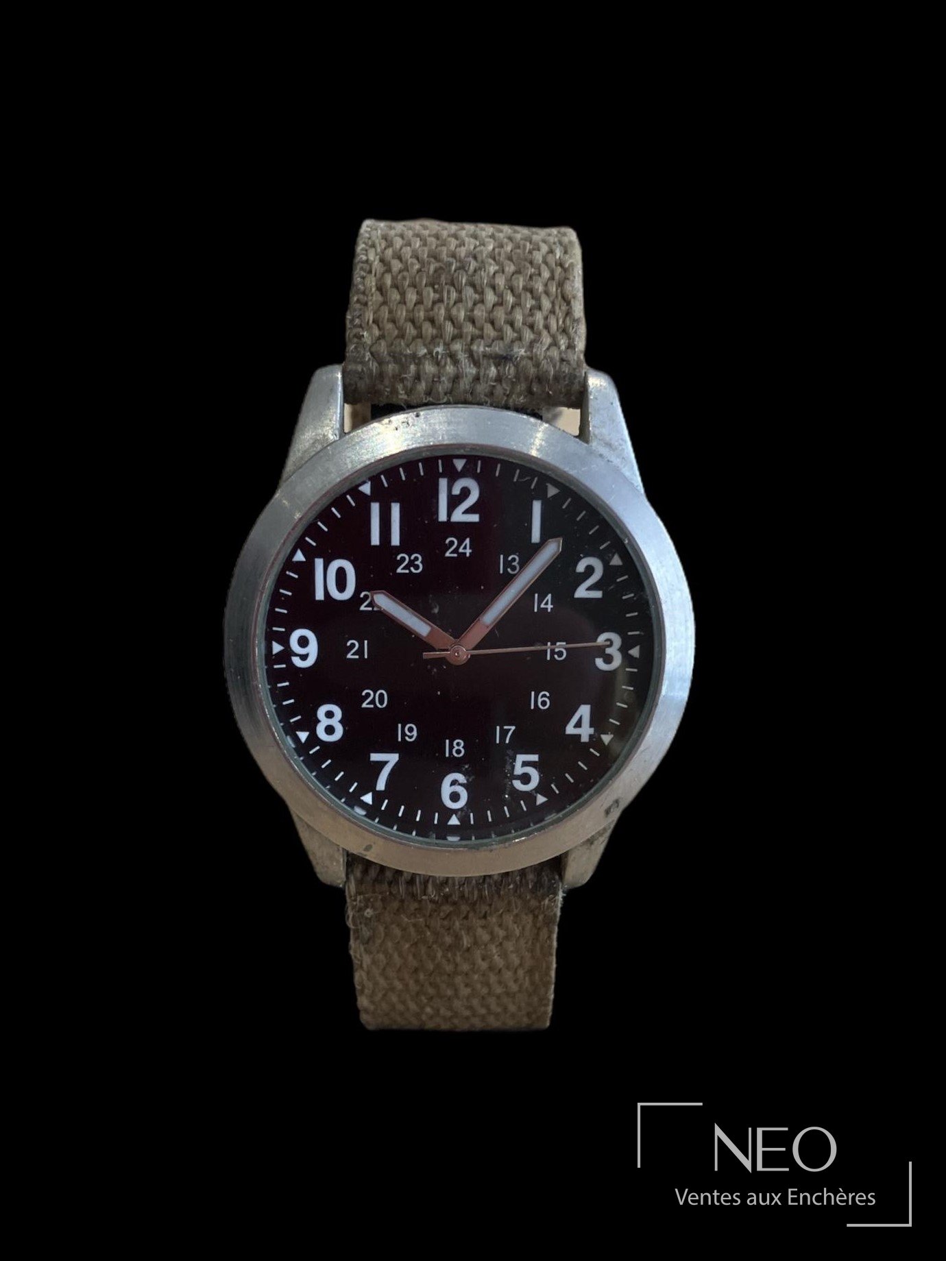 Military Watch US ARMY montre bracelet militaire en métal argenté 1970