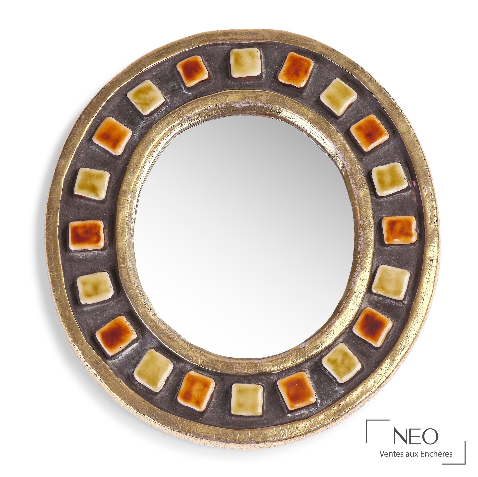 Miroir ovale Mithé Espelt en céramique émaillée