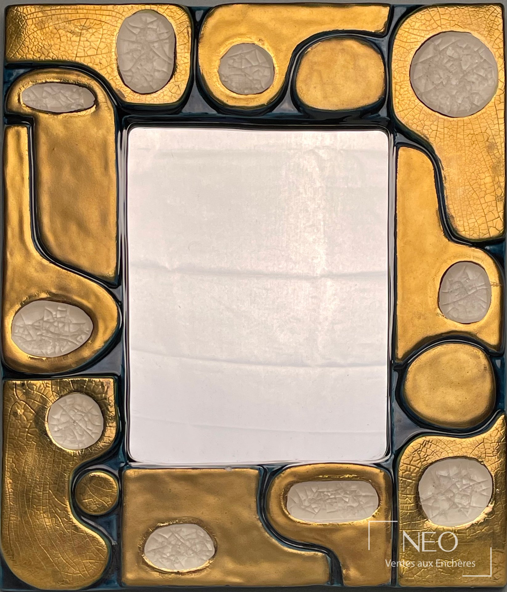 Mithé Espelt miroir rectangulaire en faïence, vers 1980