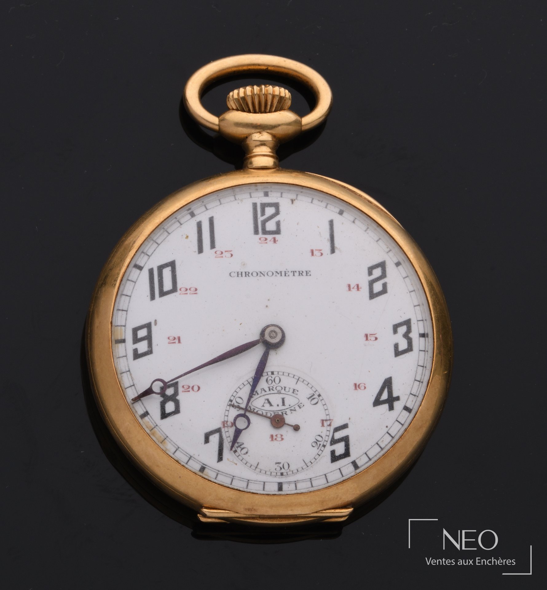 Montre à gousset Chronomètre en or jaune 18 carats
