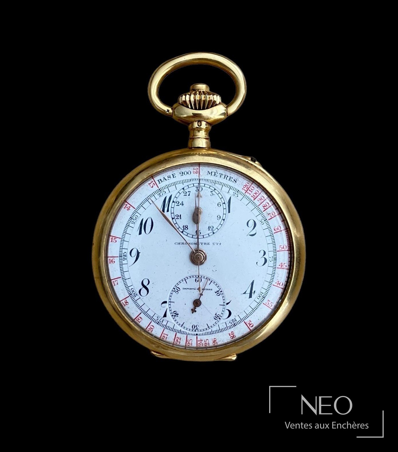 Montre à gousset chronomètre en or jaune 18 carats