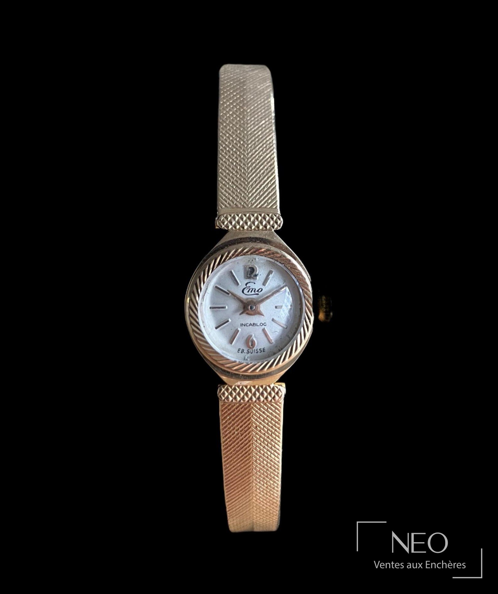 EMO montre bracelet en or jaune 18 carats, mécanique