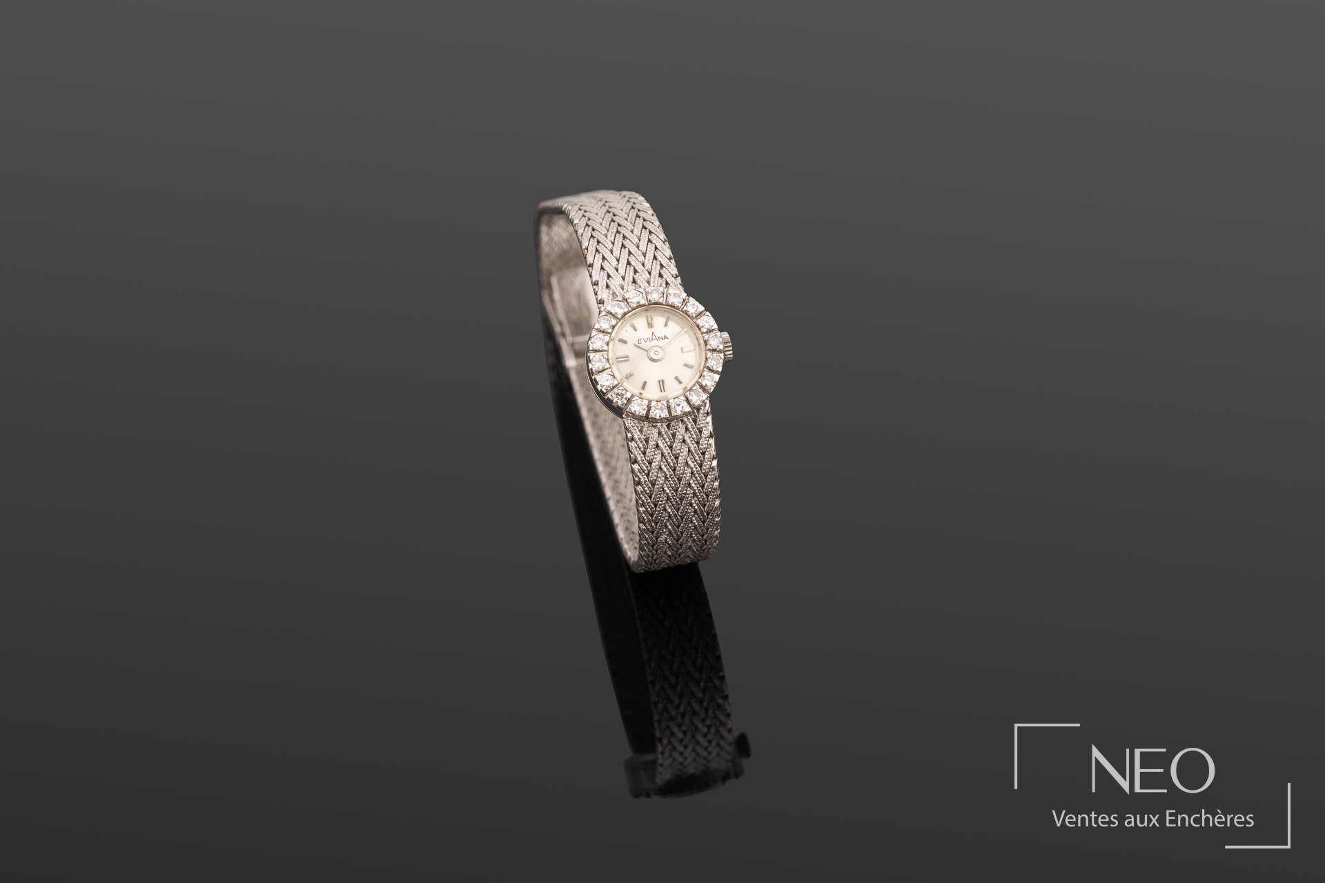 Eviana Montre bracelet en or gris 18 carats et diamants