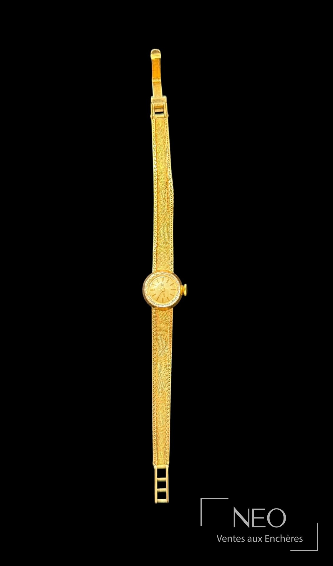 LIP montre-bracelet en or rose 18 carats, mécanique à remontage manuel