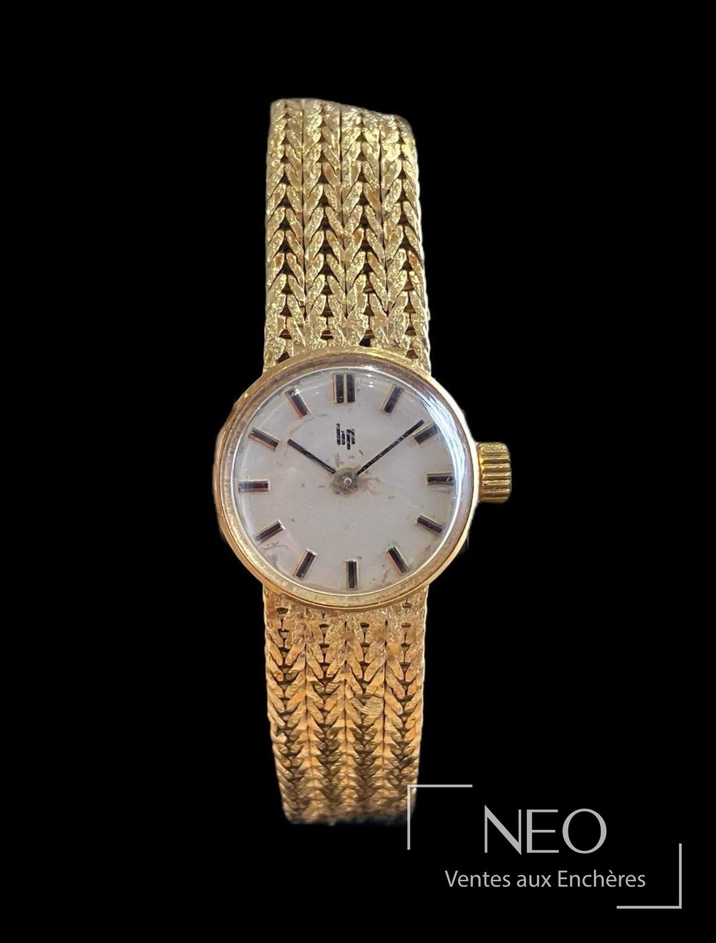 LIP Montre bracelet en or jaune 18 carats, mouvement mécanique