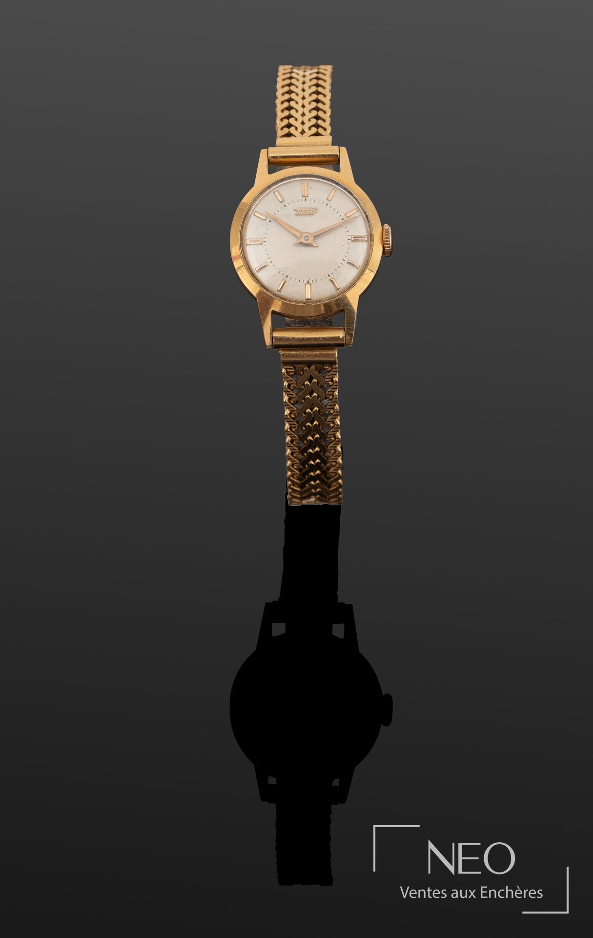 Tissot Montre bracelet en or jaune 18 carats, mouvement mécanique