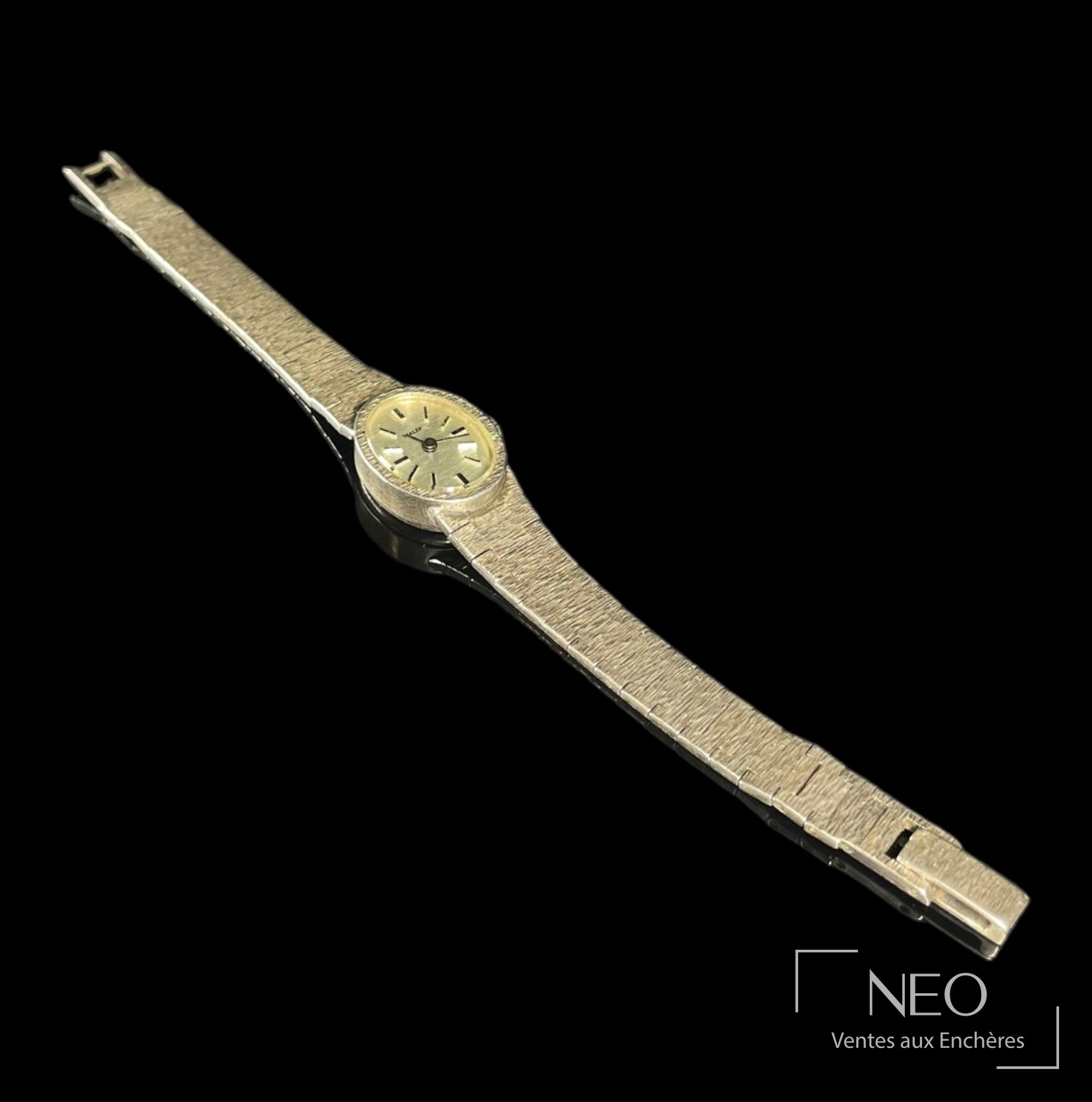 Montre-bracelet Malek en argent, cadran ovale et bracelet articulé