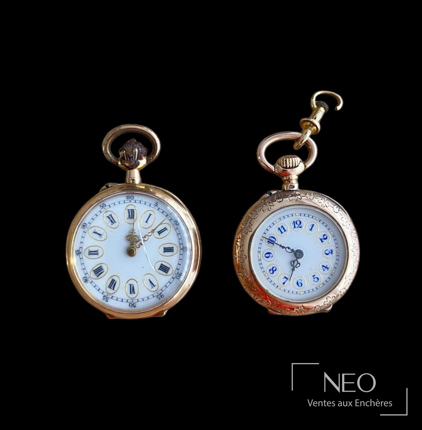 Lot de deux montres à gousset en or rose 18 carats, époque non précisée