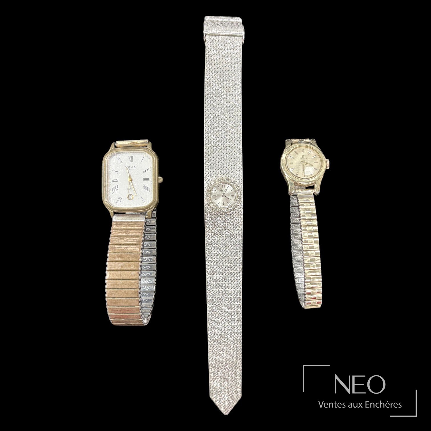 Lot de trois montres bracelet Omega