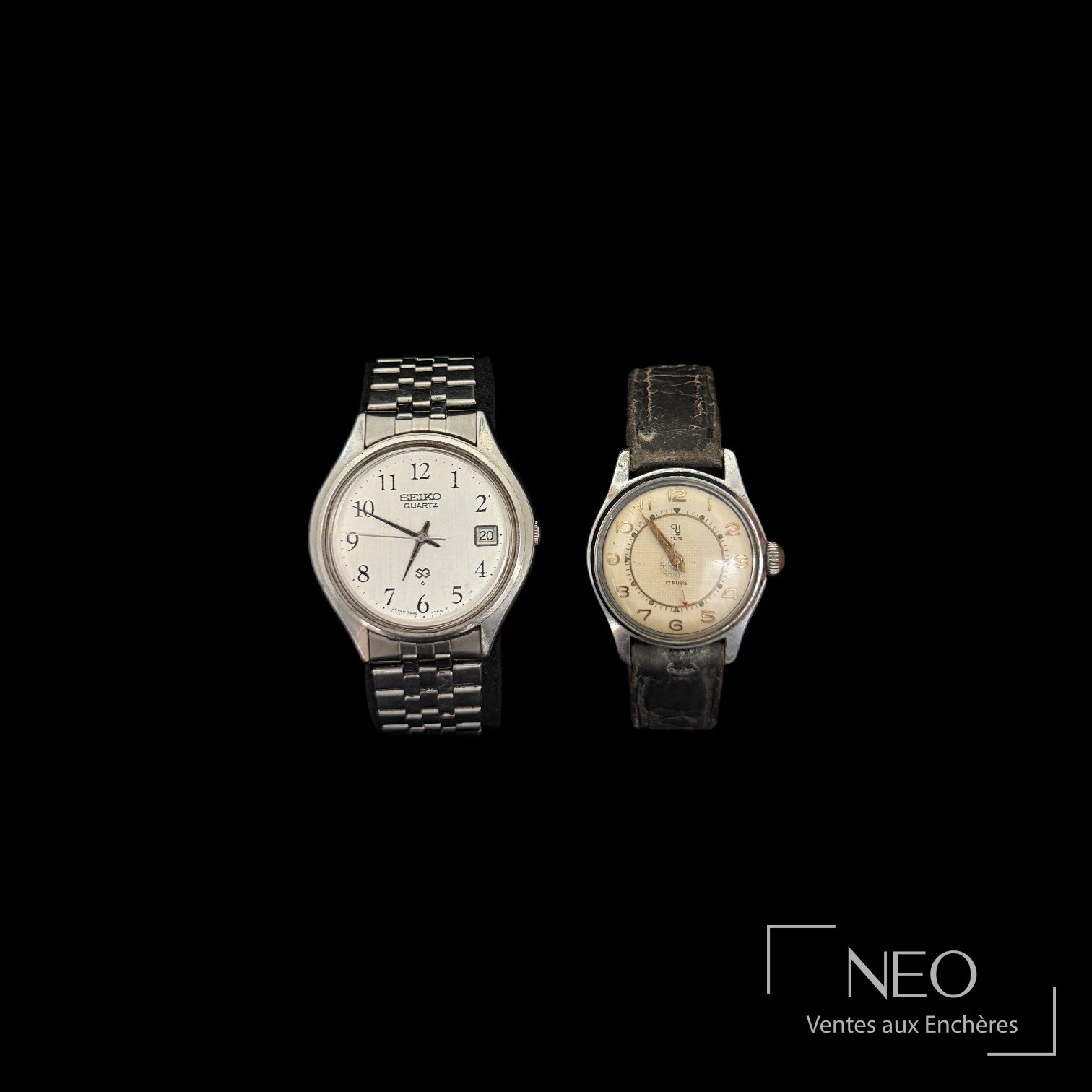 Deux montres bracelets en acier