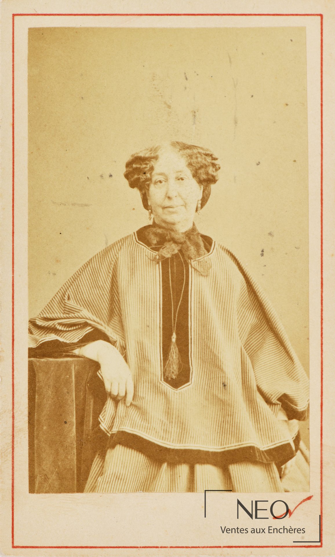 NADAR atelier, portrait de Georges Sand, tirage carte de visite