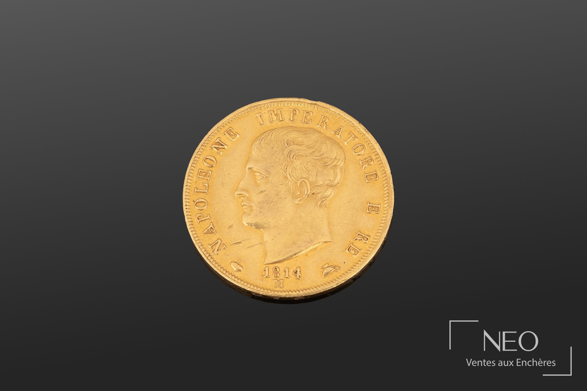 Napoléon III tête nue, 1 pièce 100 francs or, 1859