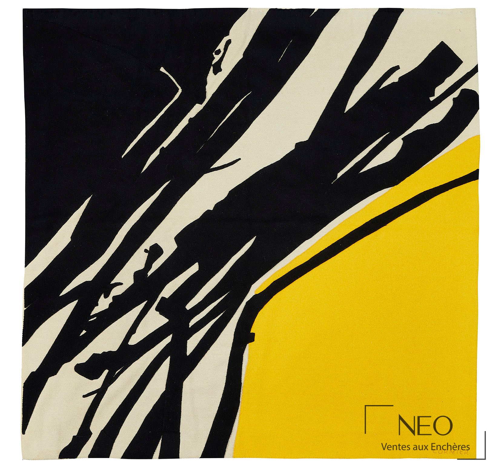 Nicole Cormier, Diagonale, tapis en feutre polychrome, 1974