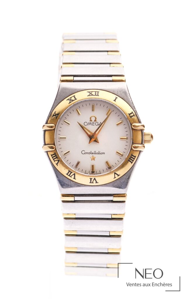 Montre Omega Constellation Lady en or jaune et acier