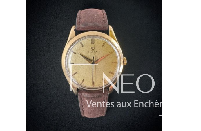 Omega montre de ville en or jaune 14K à mouvement mécanique