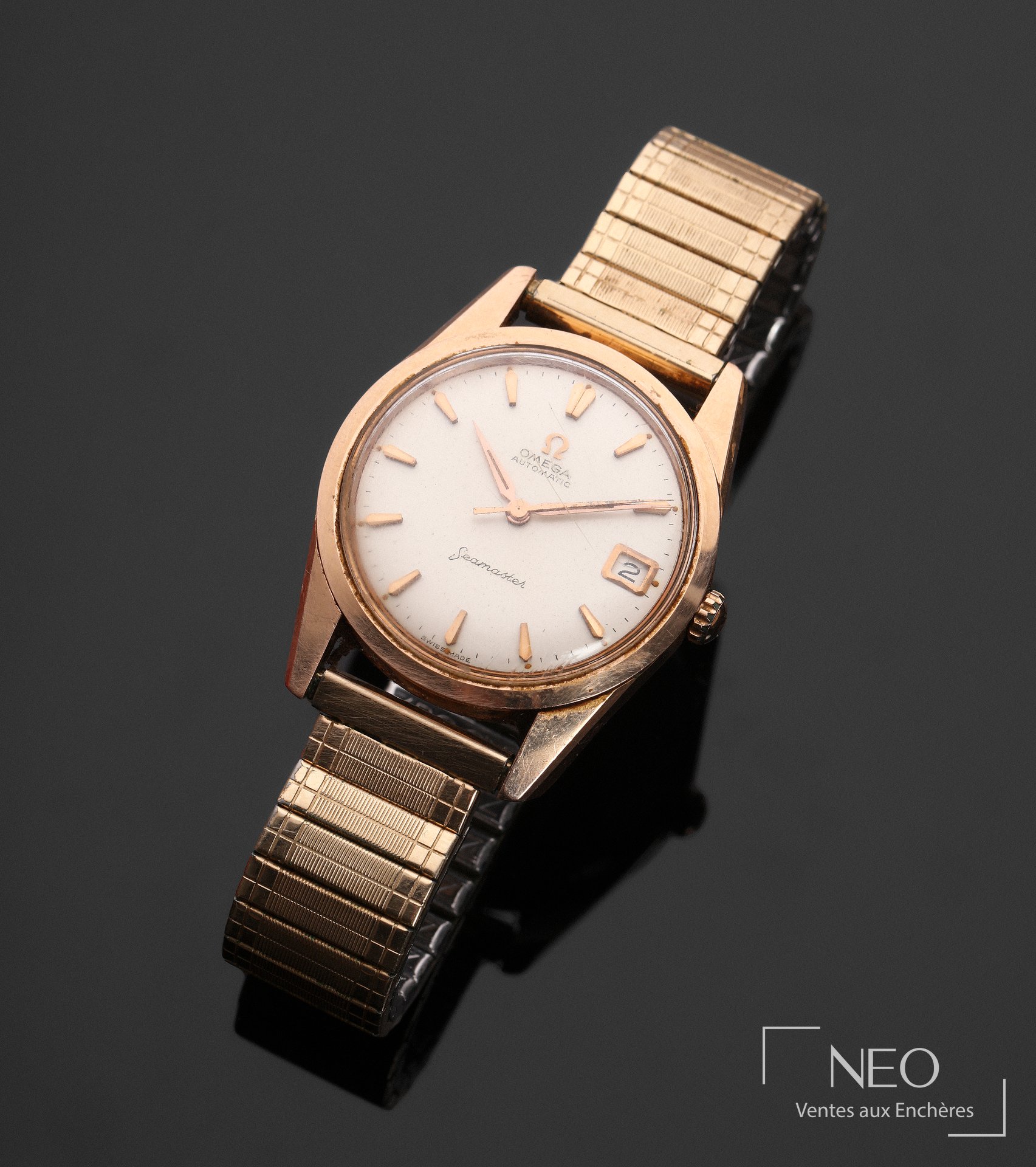 Omega Seamaster montre de ville en plaqué or à mouvement automatique