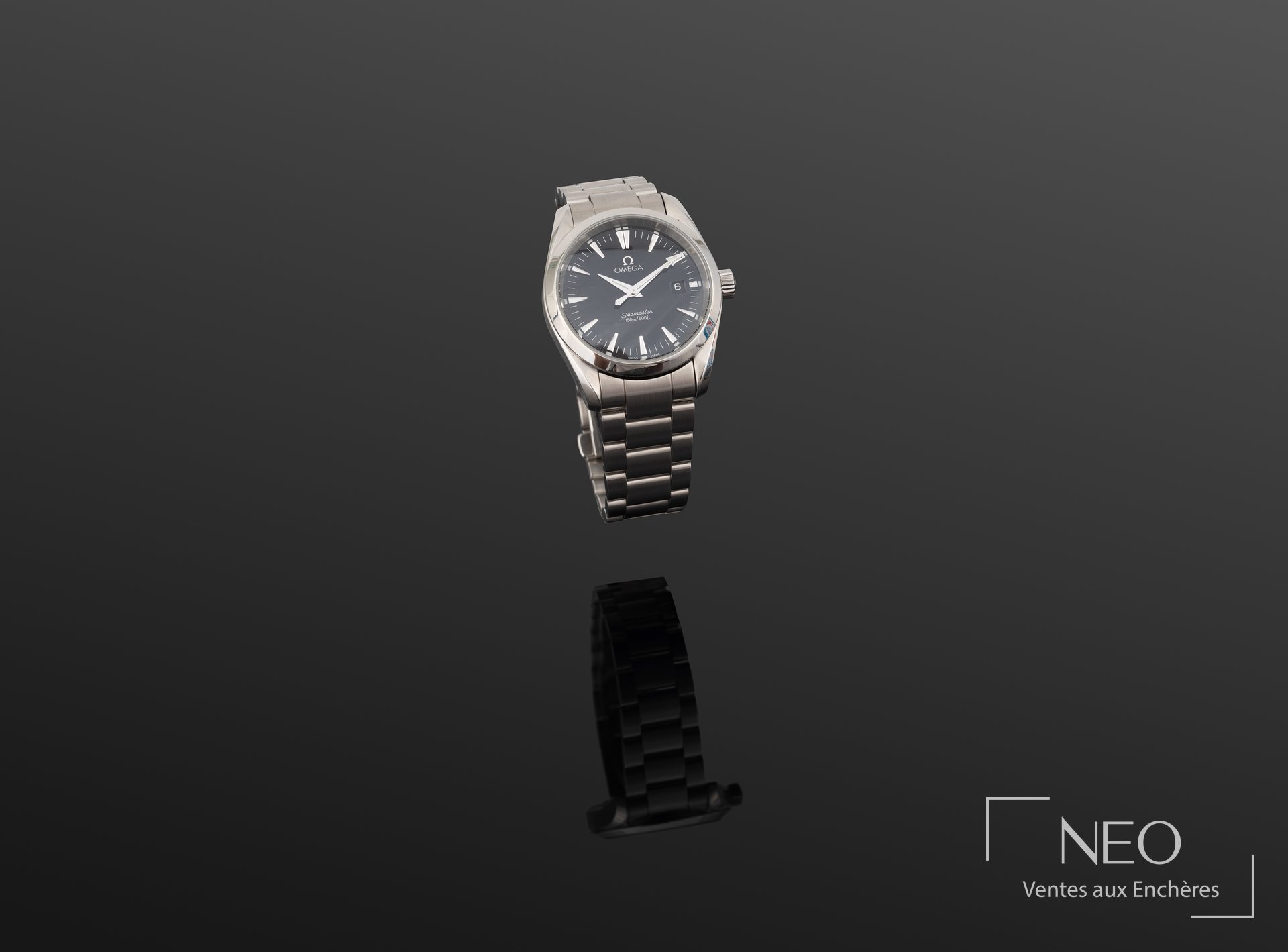 Omega Seamaster Aqua Terra montre de plongée en acier, mouvement quartz