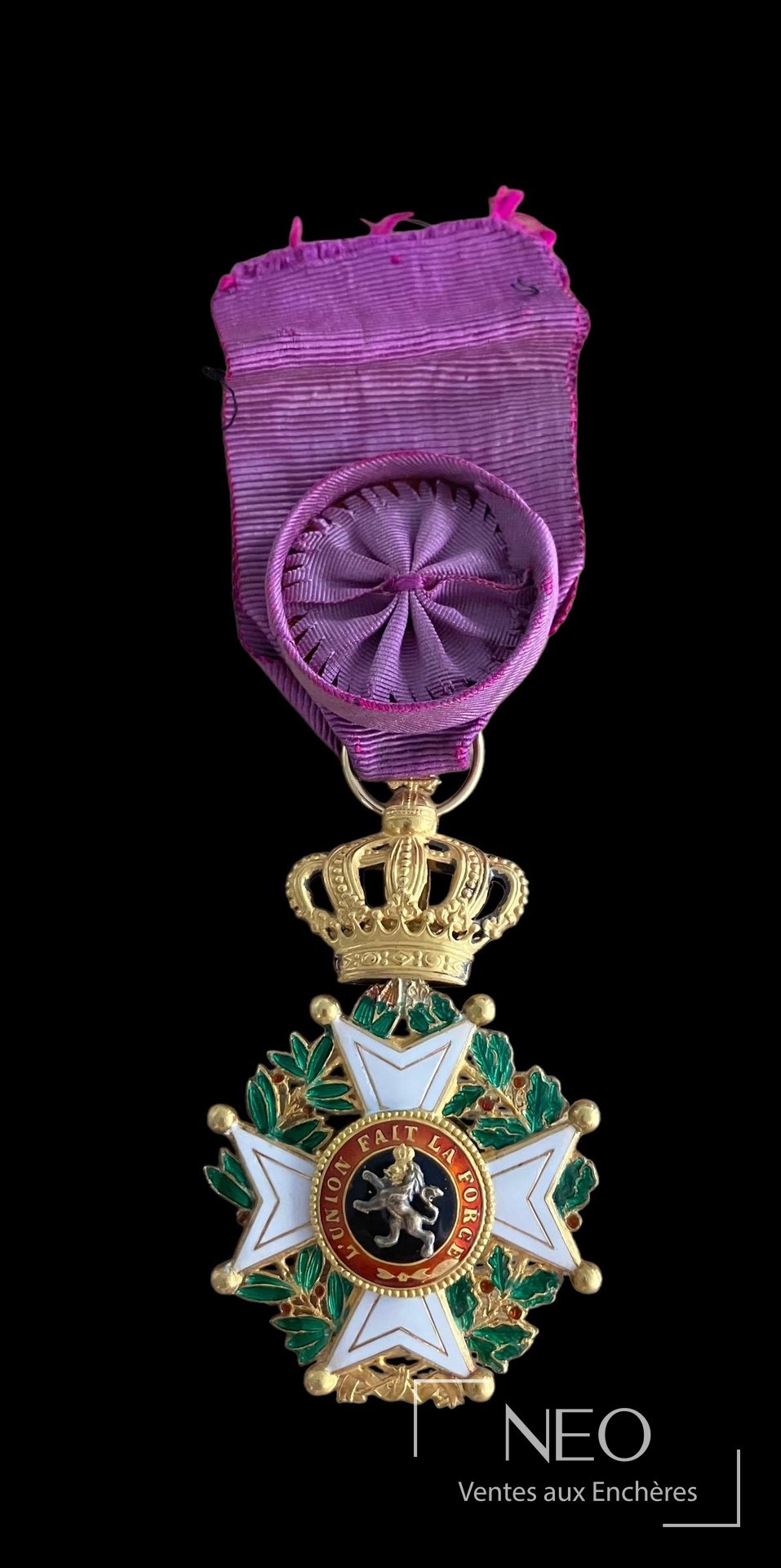 Ordre de Leopold Belgique, croix d’officier à légende unilingue