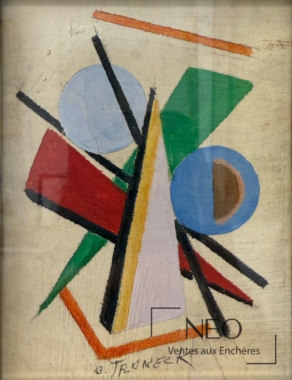 Oscar Troneck Composition géométrique, huile sur toile
