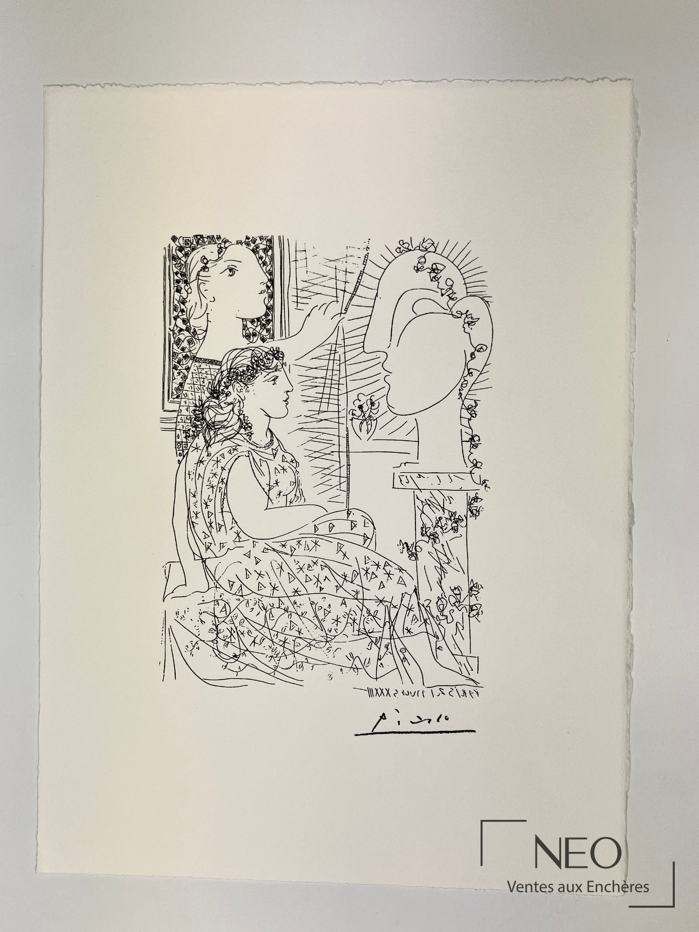D&rsquo;après Pablo Picasso Composition – Paris 21 mars XXXIII, lithographie sur papier