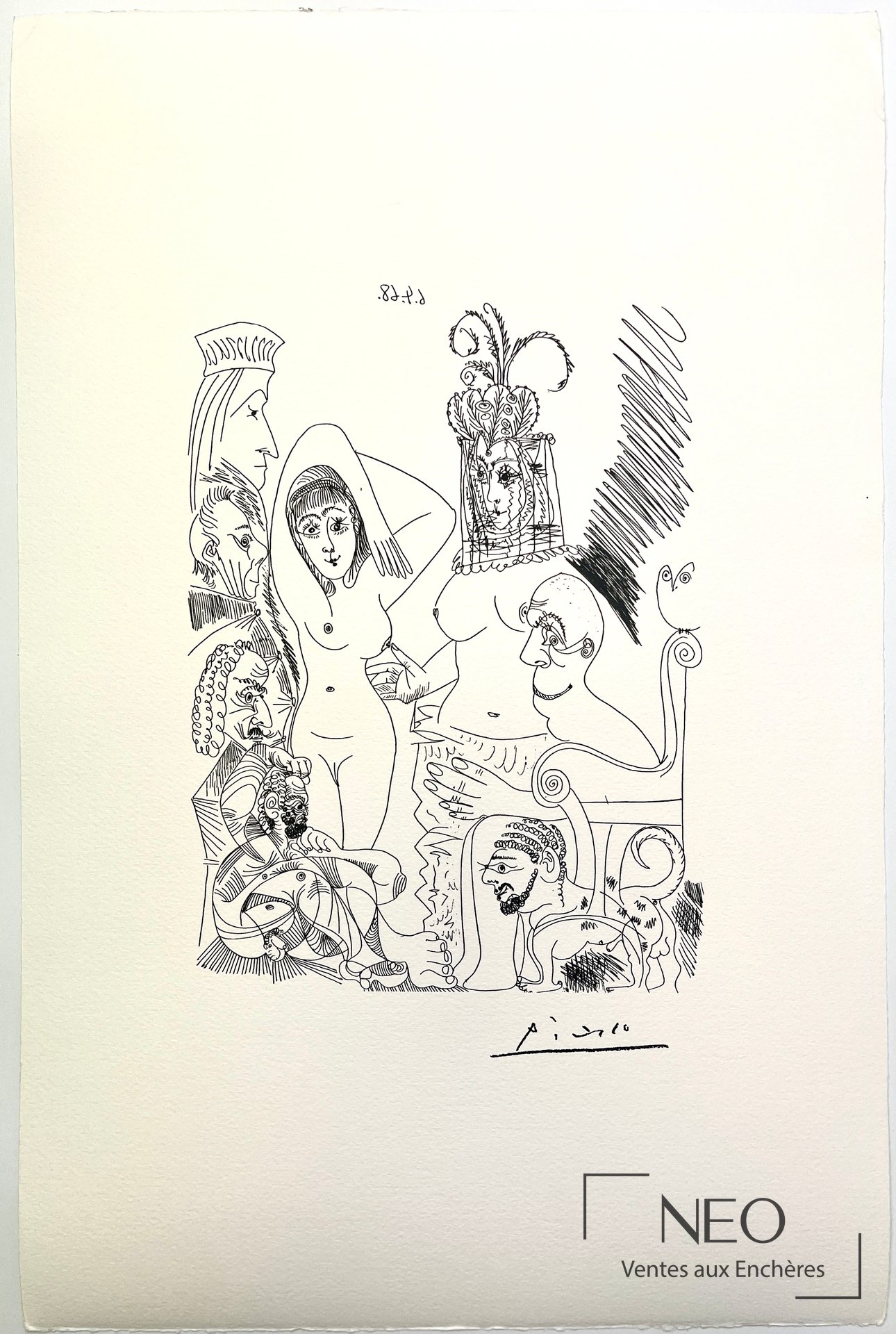 D&rsquo;après Pablo Picasso, Composition 6.4.68., lithographie sur papier