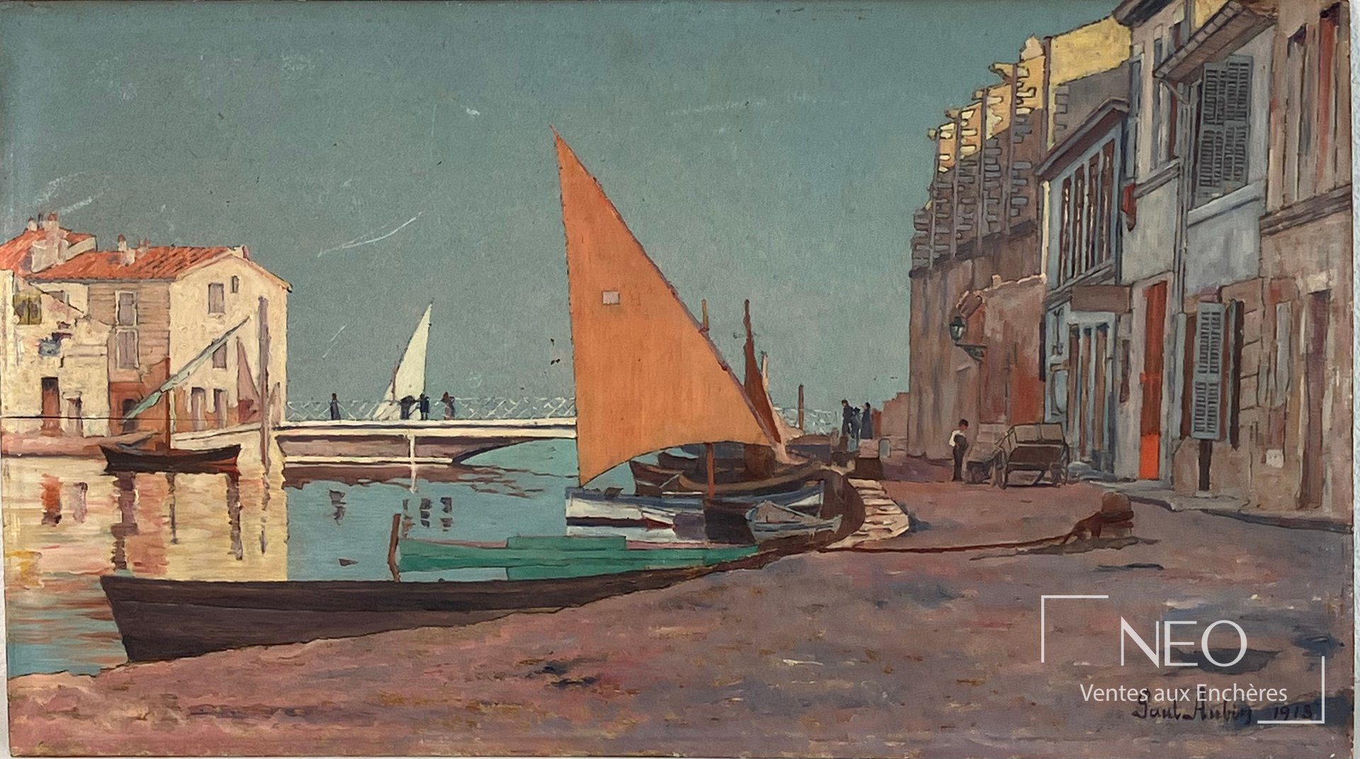 Vue d'ensemble du tableau Port de Provence de Paul Aubin
