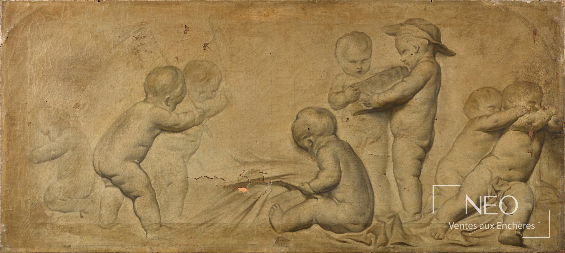 Piat-Joseph Sauvage, Putti jouant, école française du XVIIIe siècle
